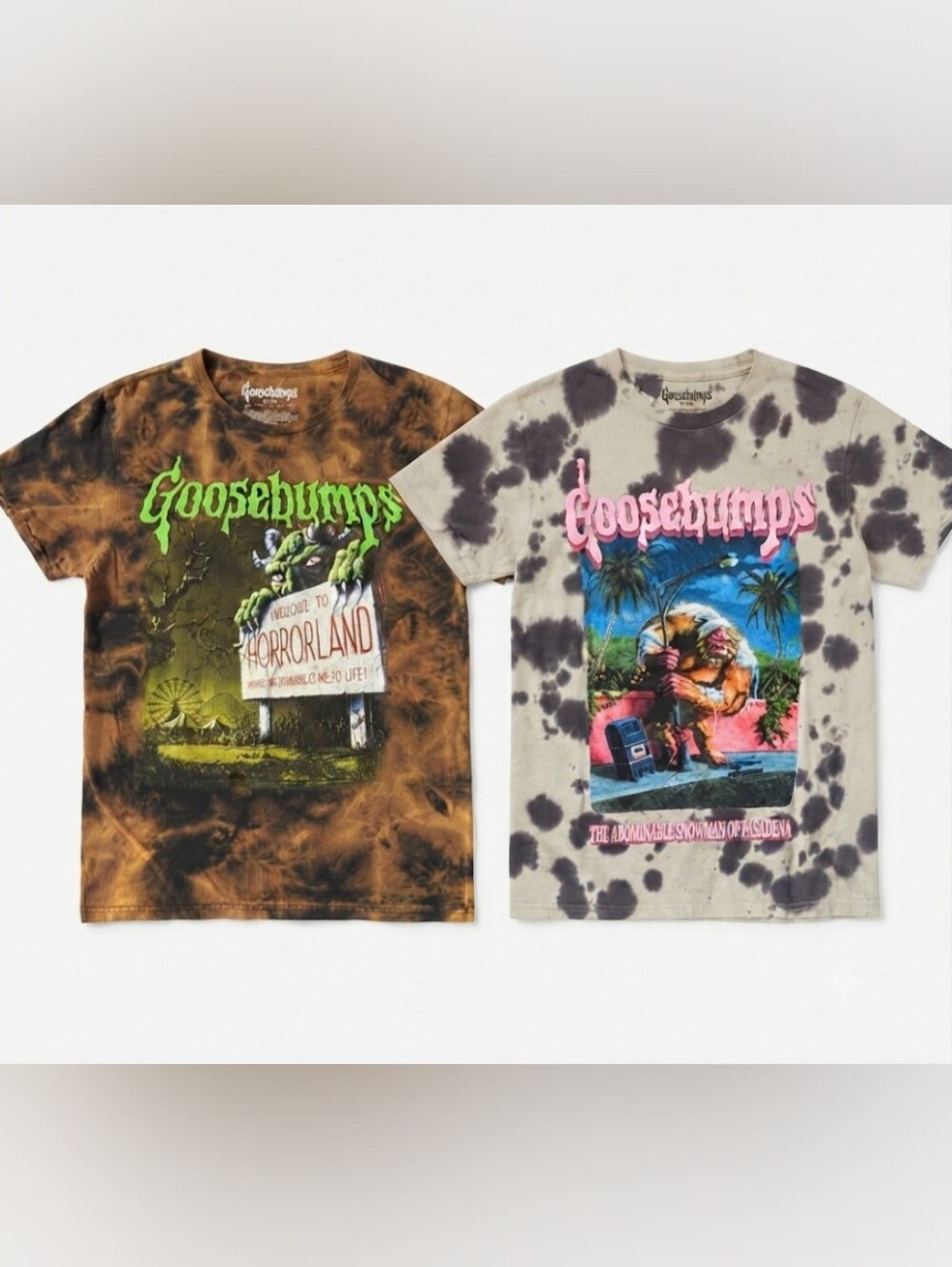 Two Goosebumps Tie-Dye Graphic Tee -Size S